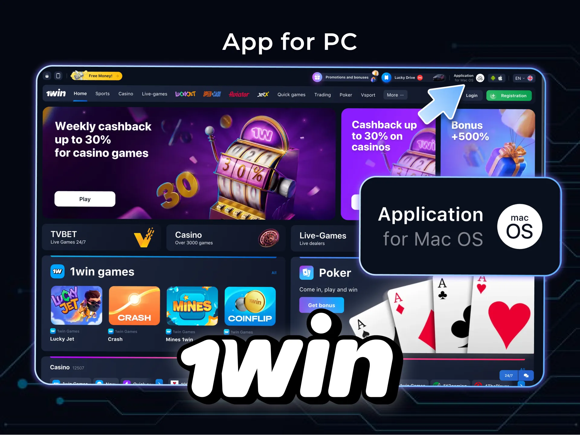 Download the wowbet desktop app and bet on your laptop or pc.