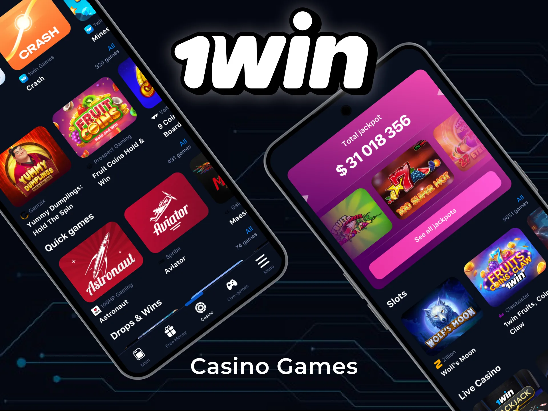 Play casino games through the wowbet app.
