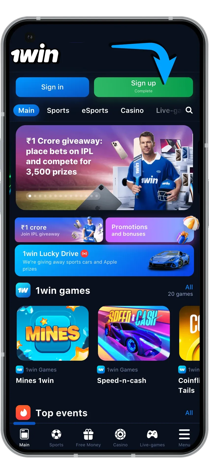 To begin registration, find the sign-up button on the official wowbet website.