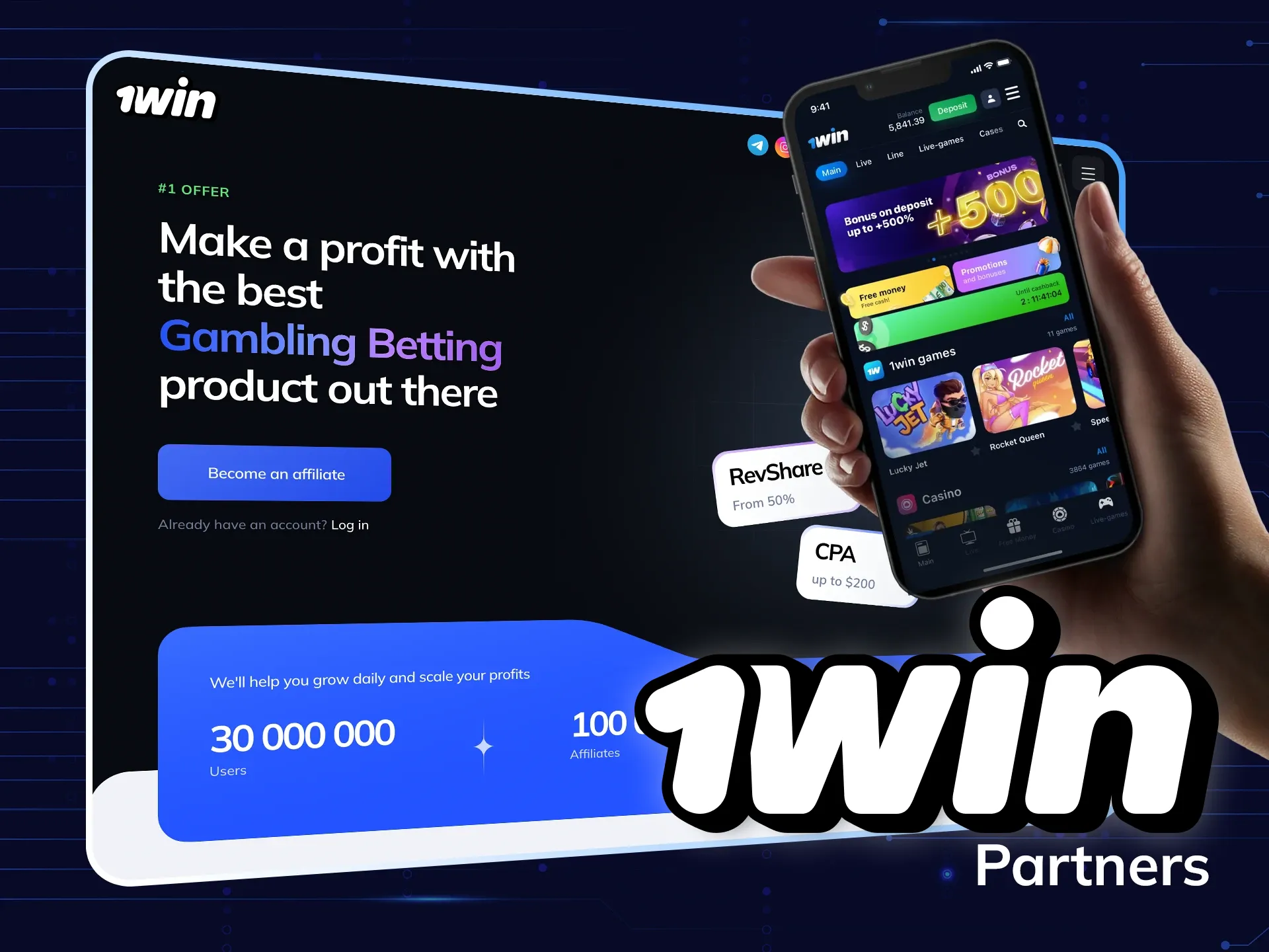 wowbet offers chances to become its partner.