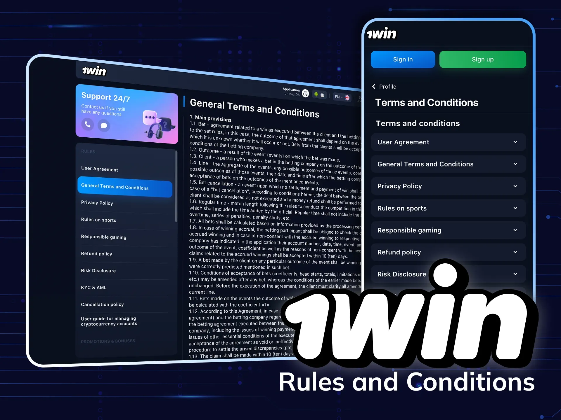 Read the terms and conditions of wowbet.