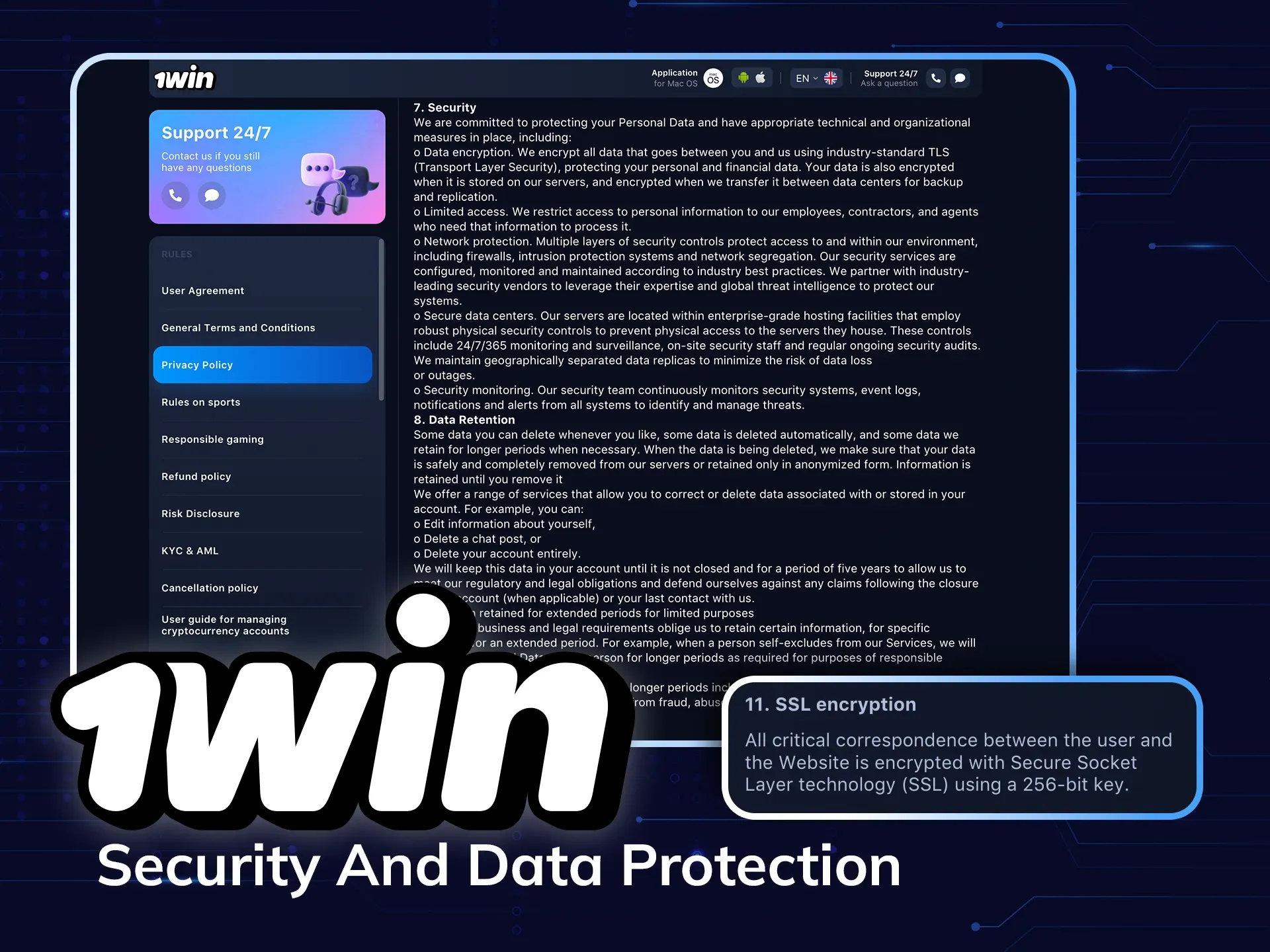 See how wowbet cares about security and data protection.