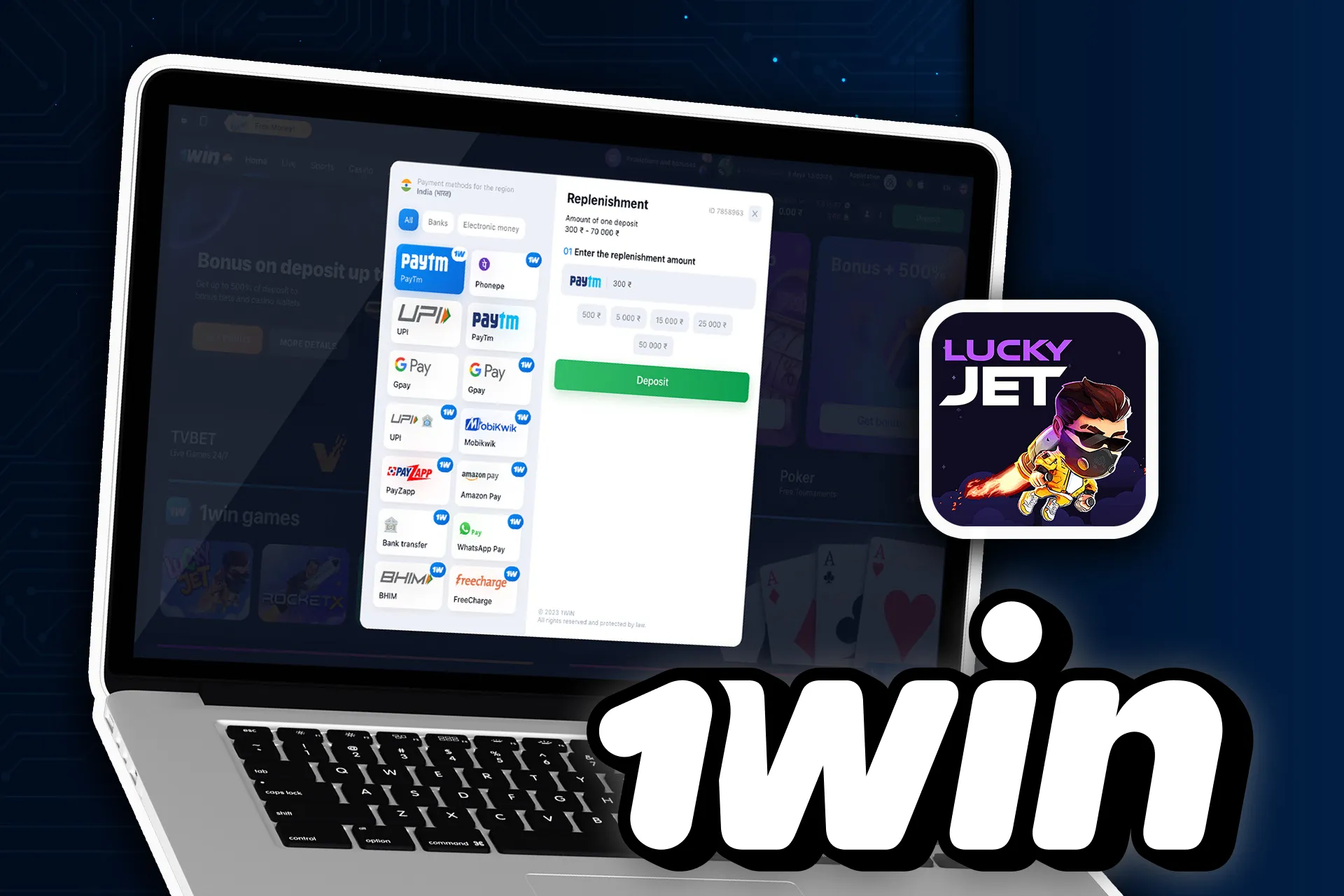 Choose the prefered payment method and deposit your wowbet account.