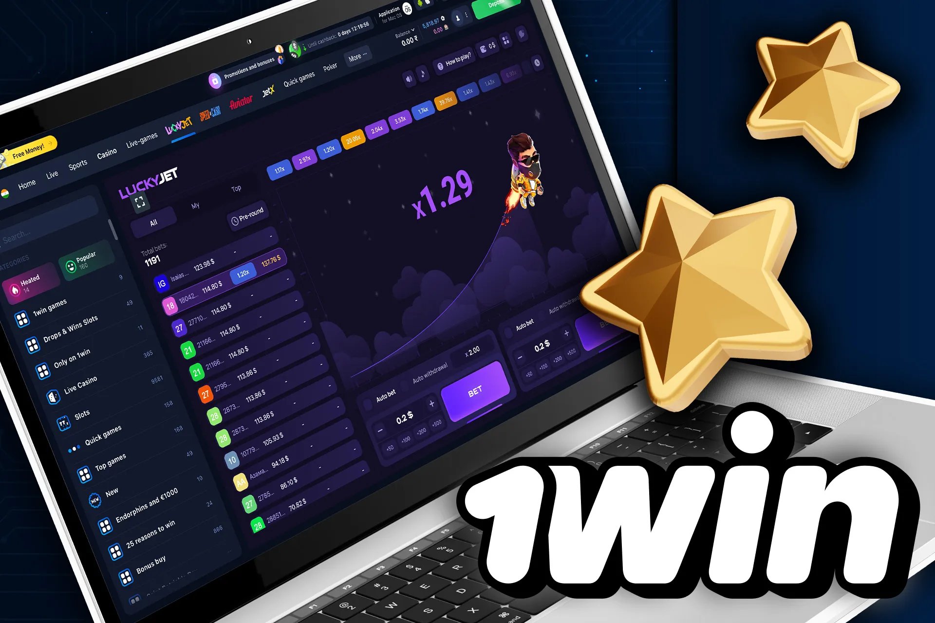 Go to the wowbet site, top up your account, find a game and start playing.