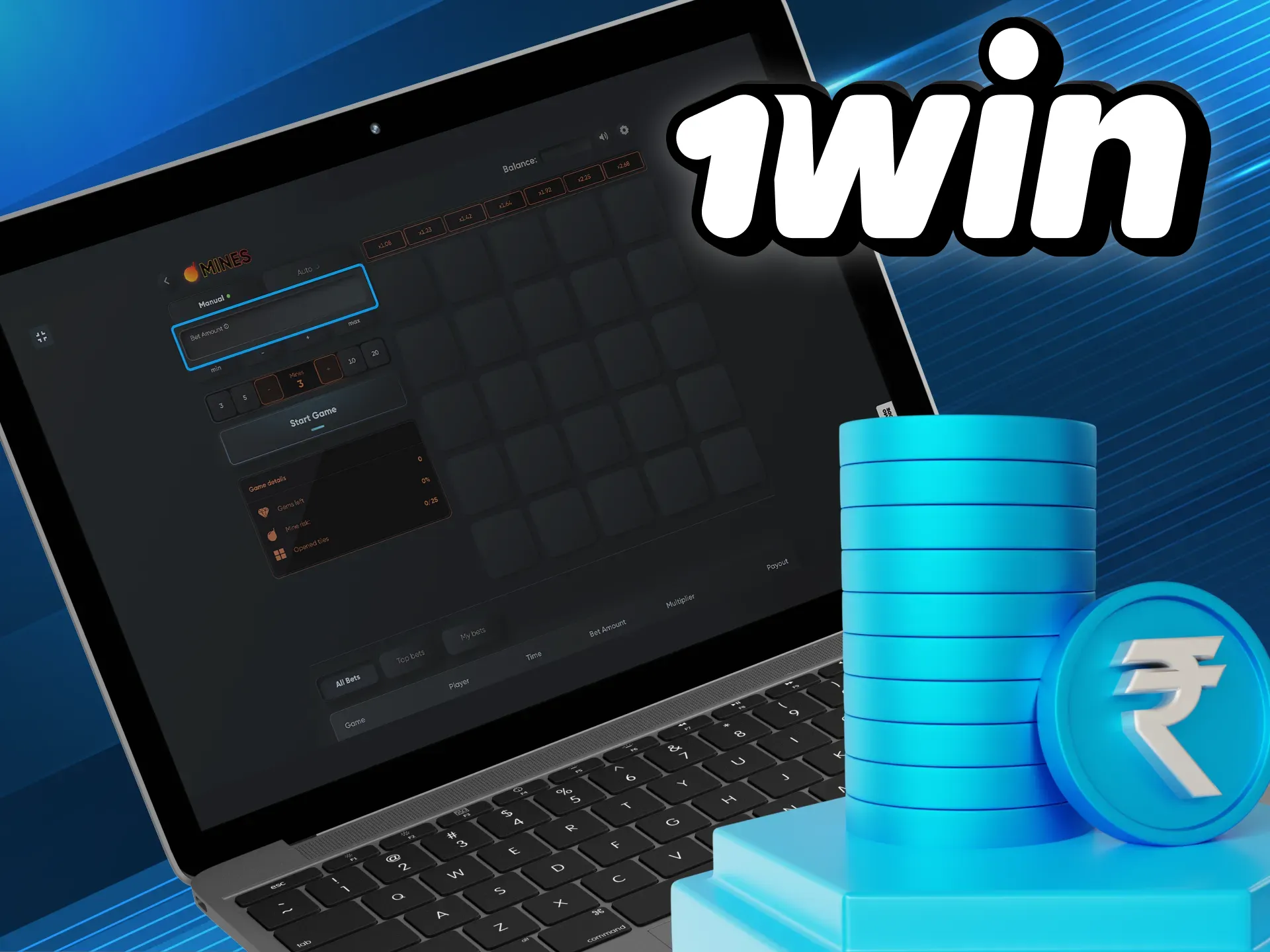 Place your bets in mine games to win at the wowbet online casino.