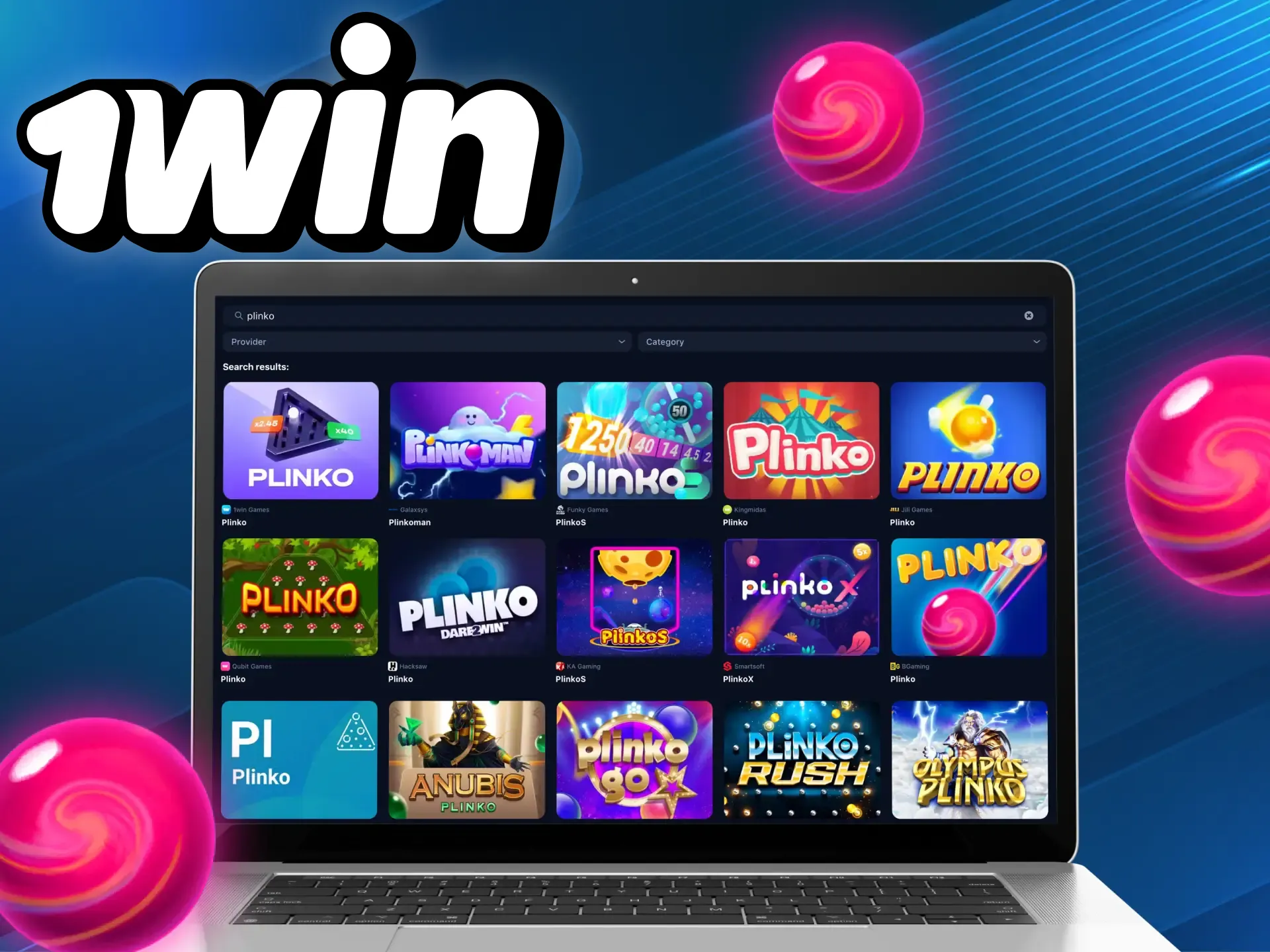 Register at the wowbet online casino, play and win in plinko games.