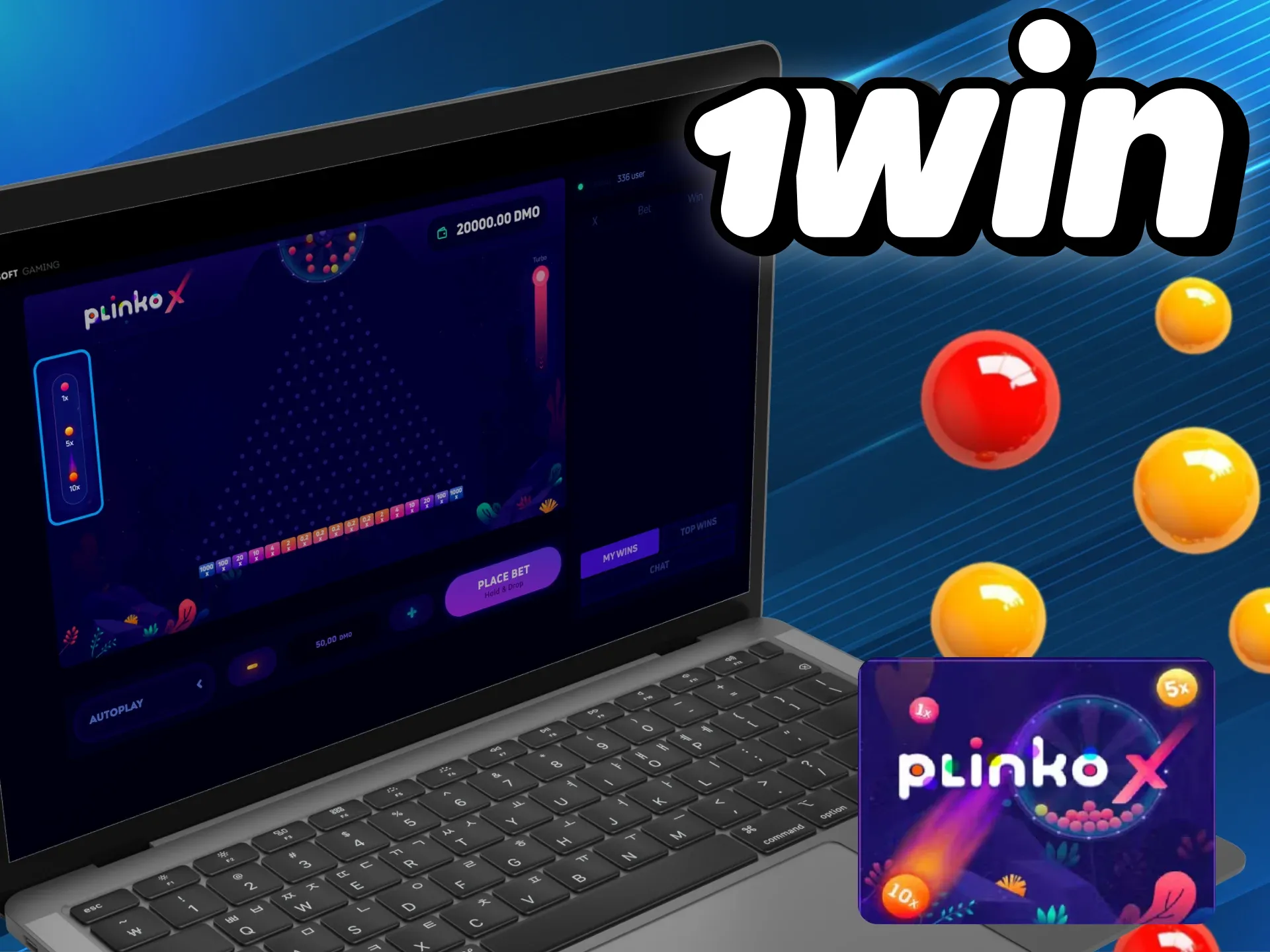 Set up a plinko game for yourself in the wowbet online casino.