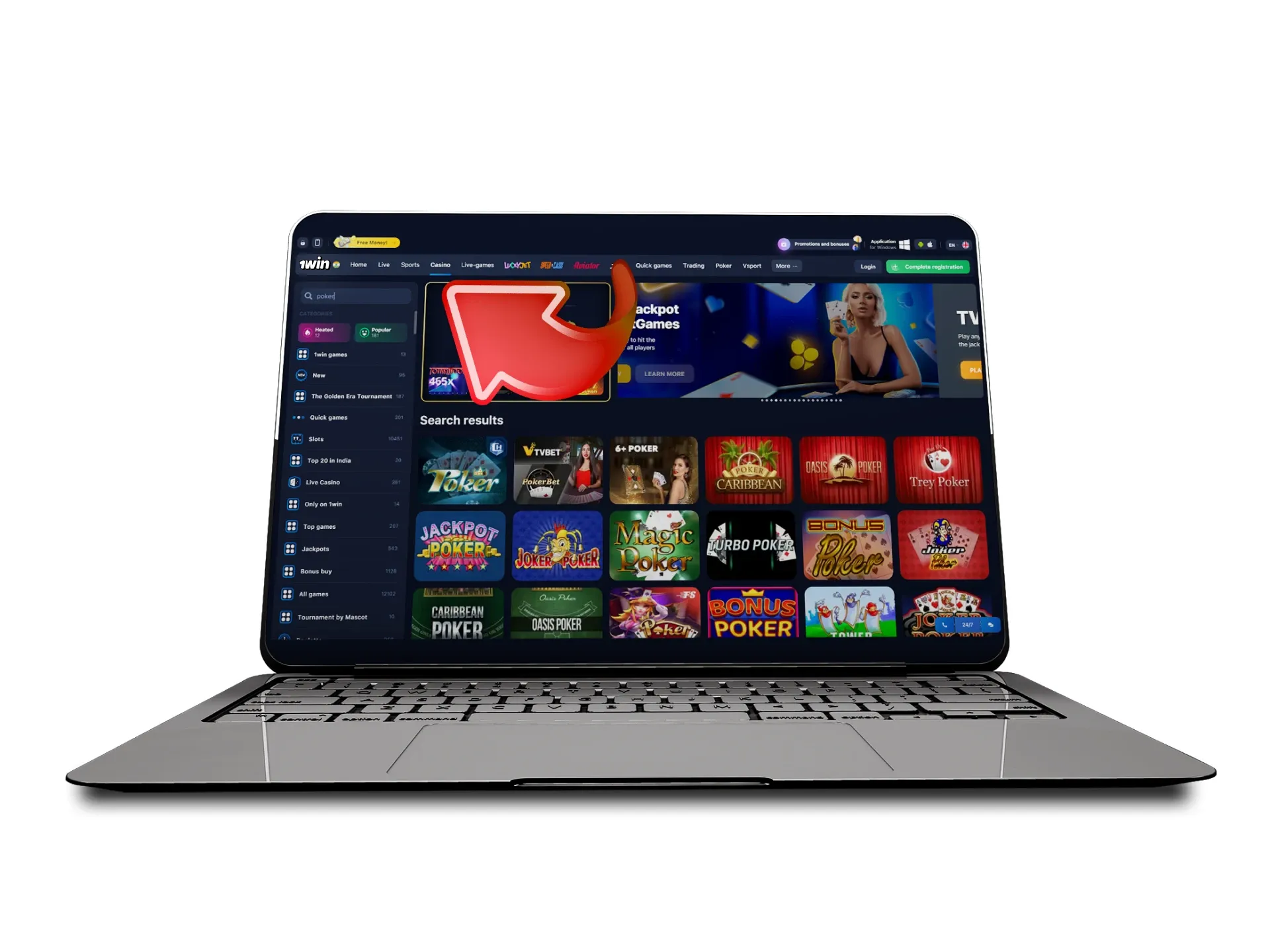 Enter the wowbet casino.