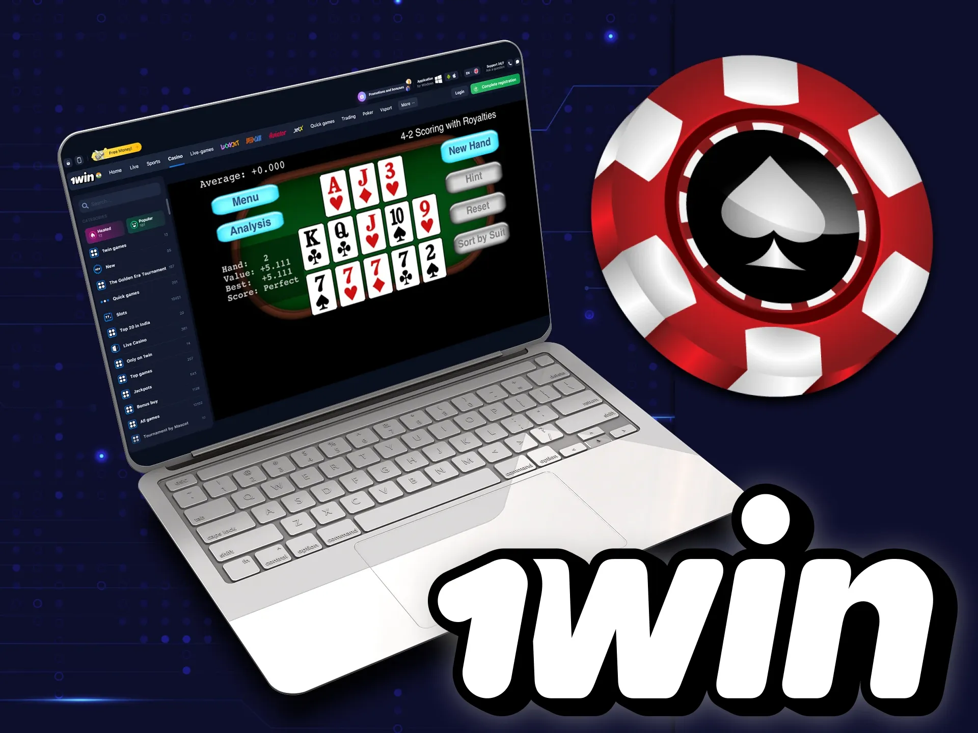 Play the Chinese version of poker at the wowbet casino.