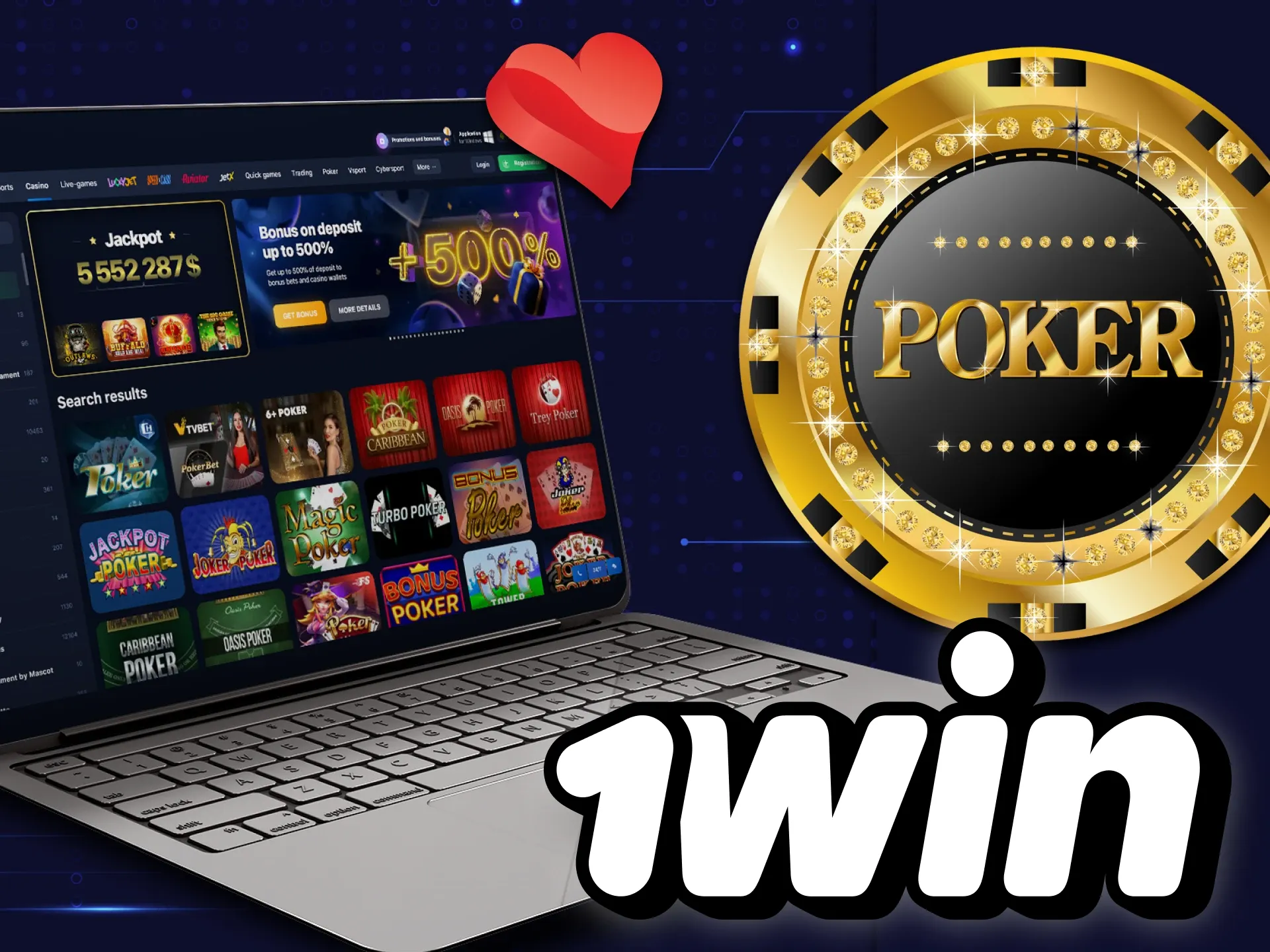 Play poker games in the wowbet casino.