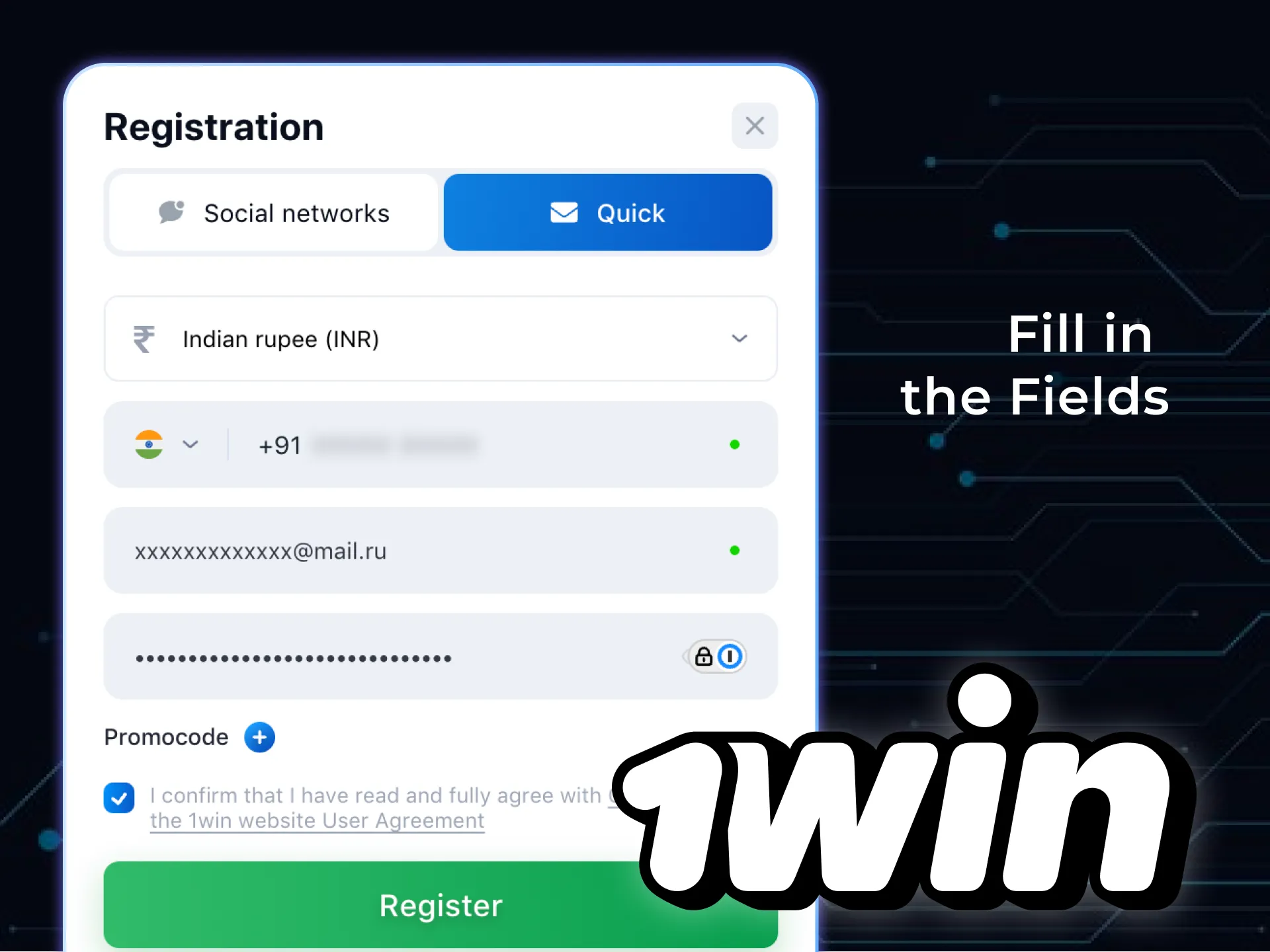 Provide wowbet with your personla information.