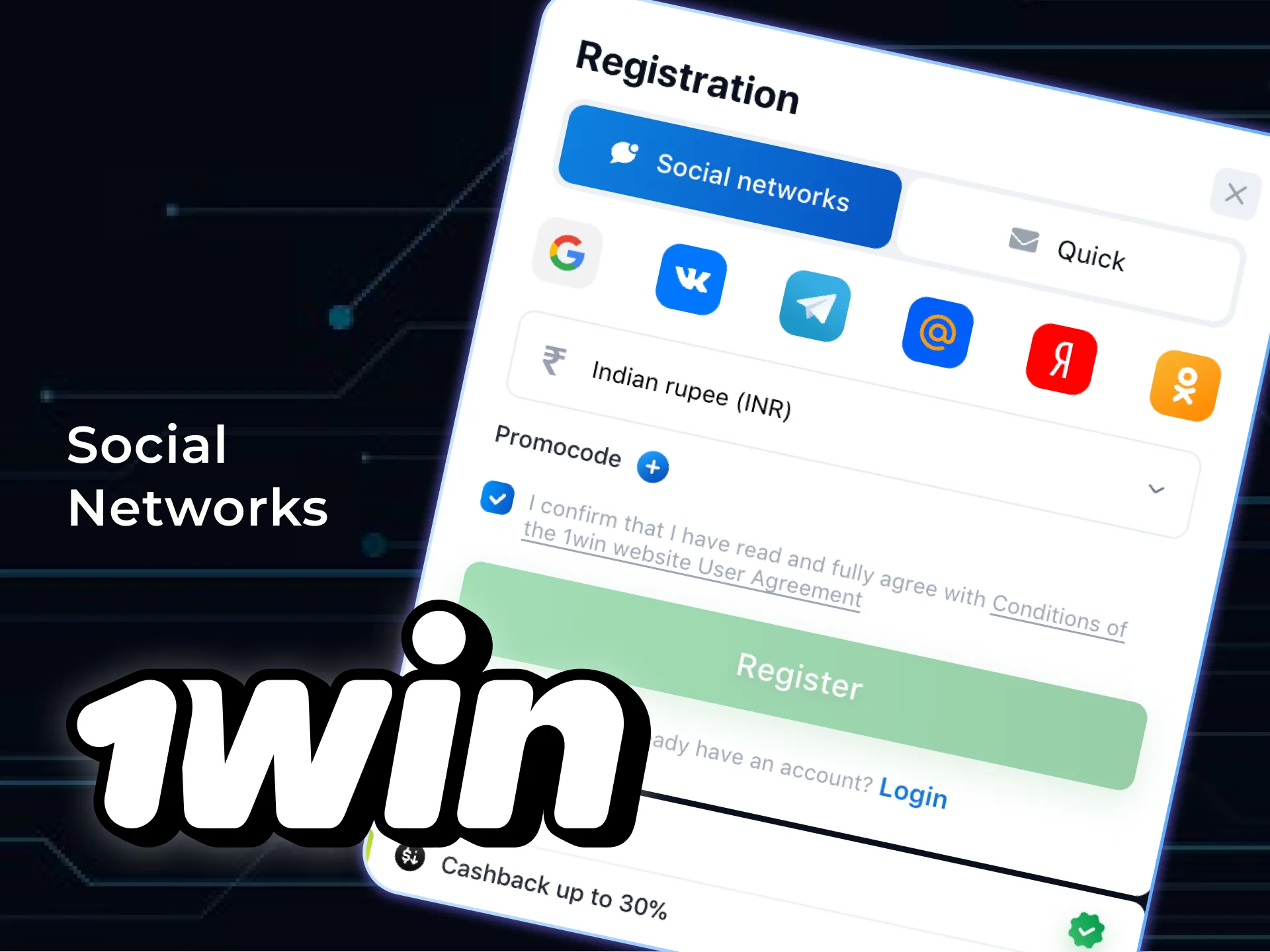 You can also register an account on wowbet with the social media.